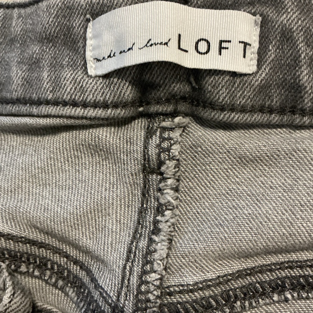 🌺Loft high-rise, button-fly, curvy skinny-fit gray jeans - Picture 6 of 9